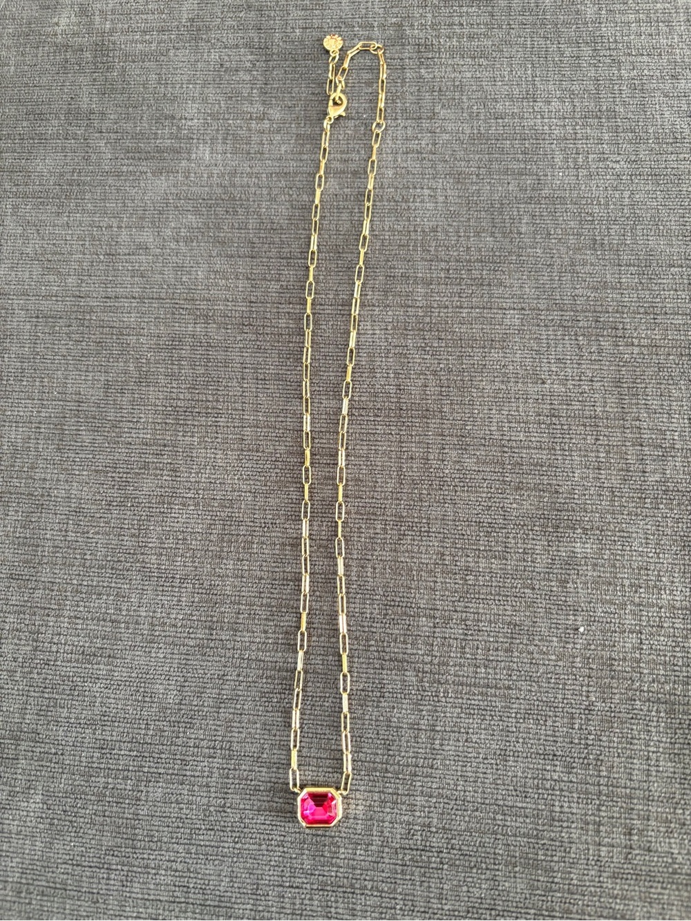 BaubleBar Blythe Birthstone Necklace- Gold Chain Necklace with Pink